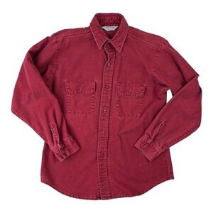 Five Brothers Red Chamois L/S Cotton Button Up Made in USA Mens Size Medium M